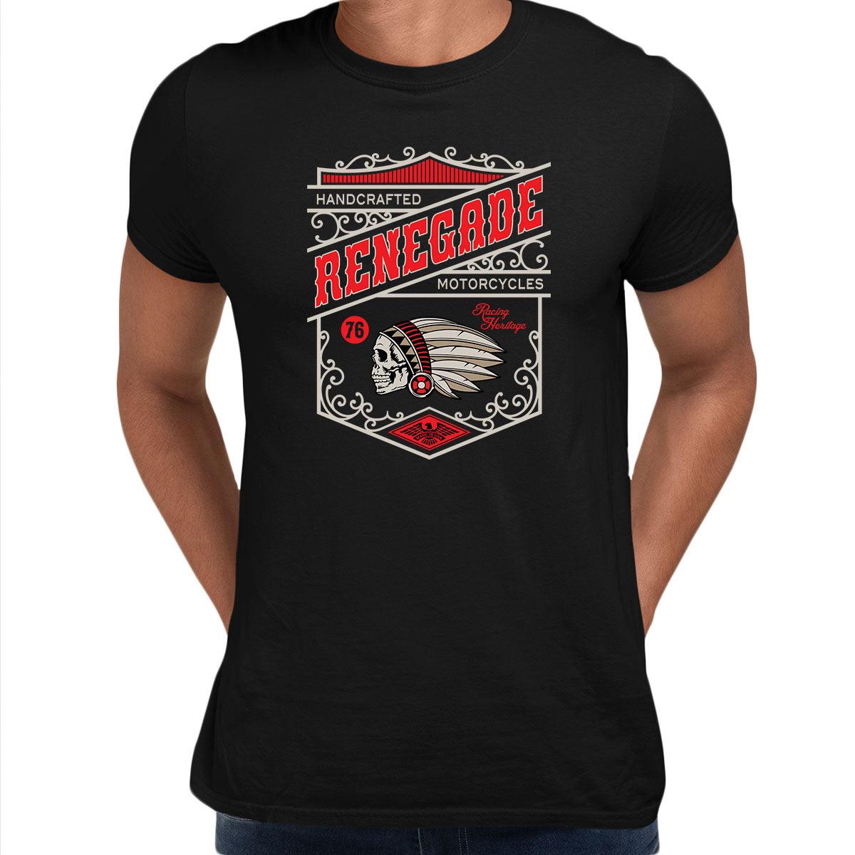Biker Handcrafted Renegade Motorcycles T-Shirt for Men Funny Skull Unisex T-Shirt - Kuzi Tees