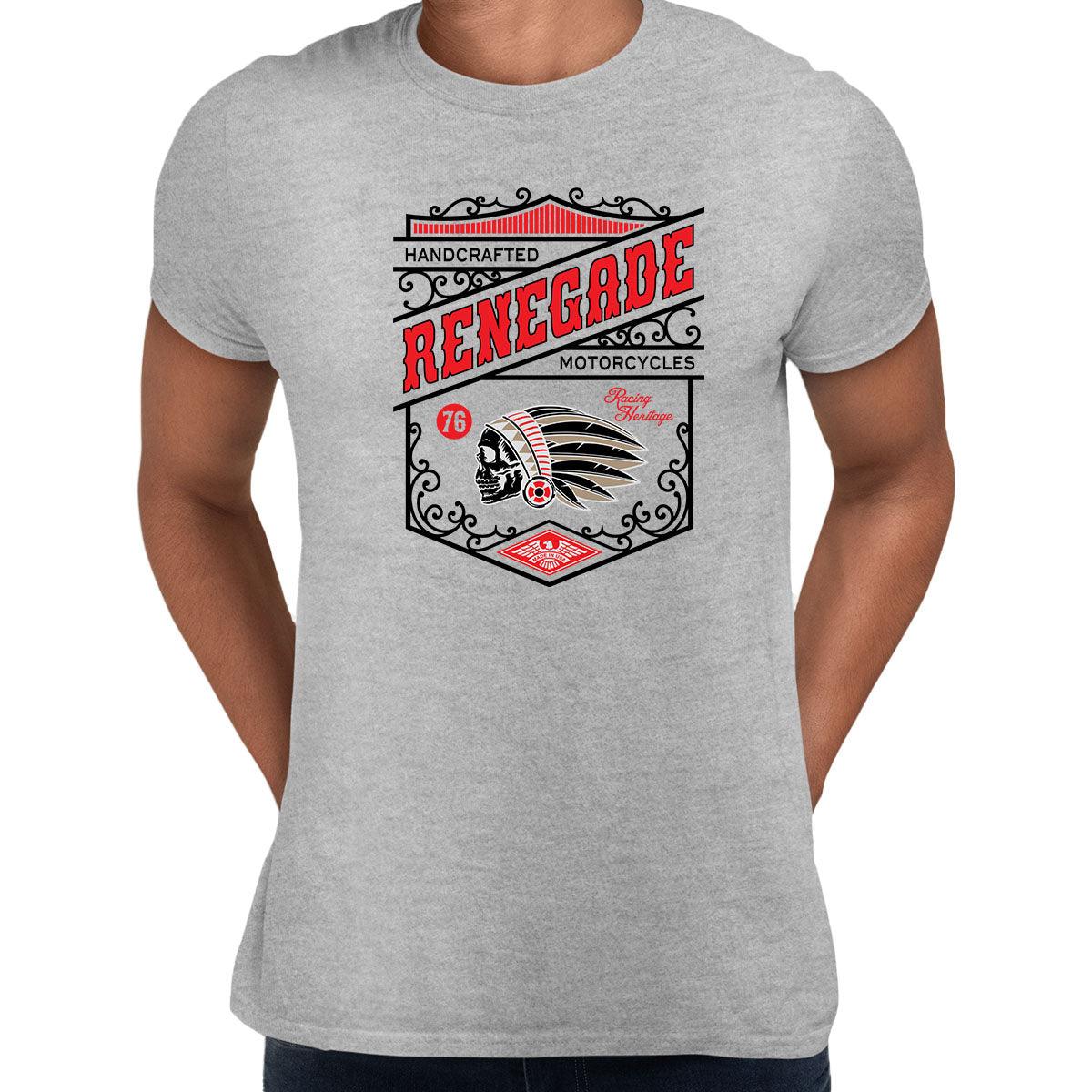 Biker Handcrafted Renegade Motorcycles T-Shirt for Men Funny Skull Unisex T-Shirt - Kuzi Tees