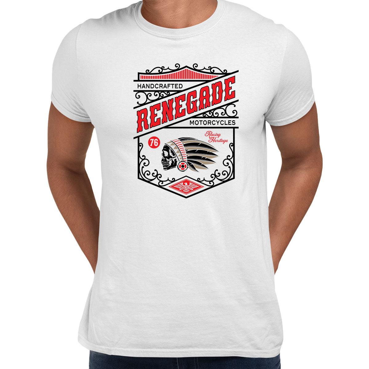 Biker Handcrafted Renegade Motorcycles T-Shirt for Men Funny Skull Unisex T-Shirt - Kuzi Tees