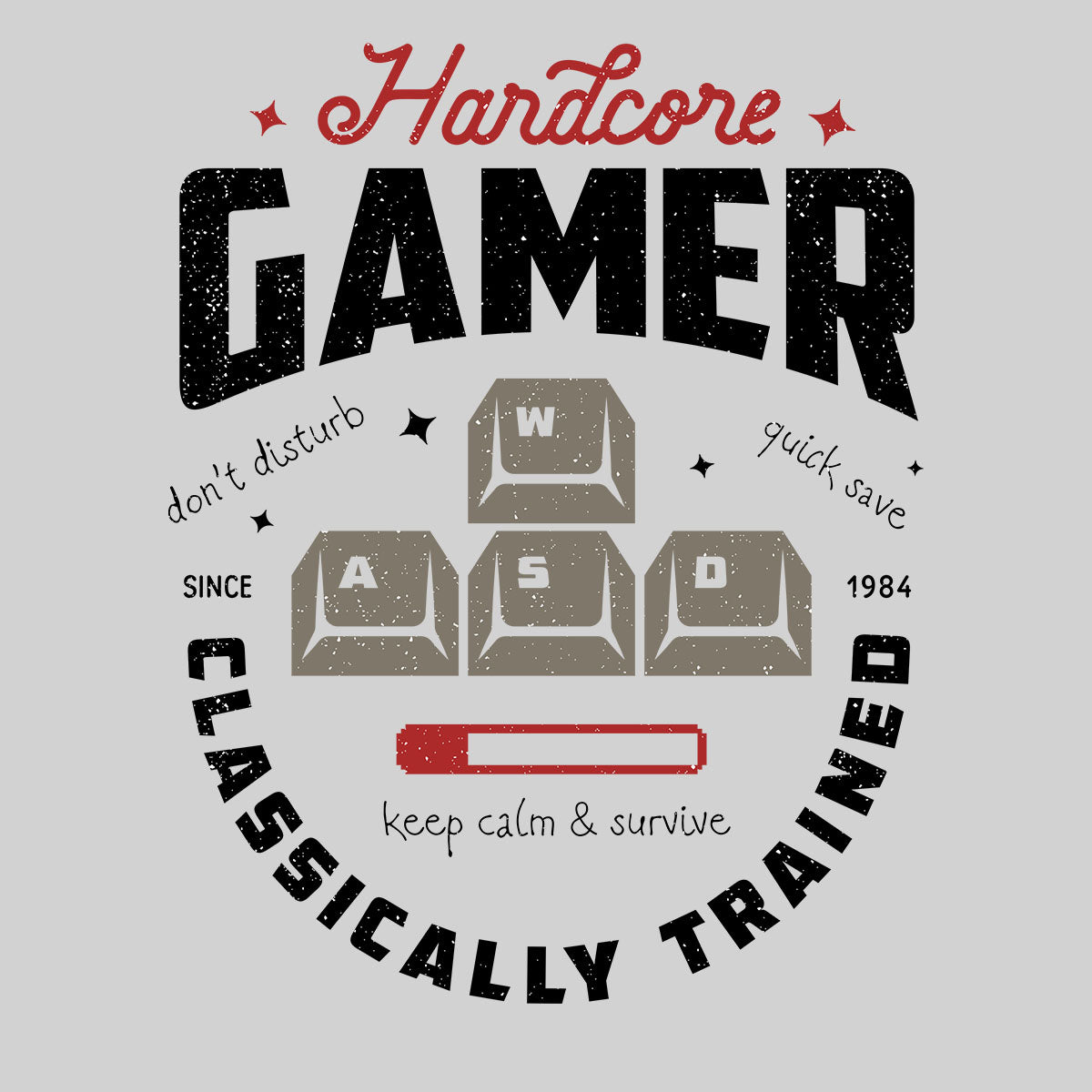 Mens Gaming T-Shirt Old School Gamer Retro Video Game Hardcore Gamer Unisex T-Shirt - Kuzi Tees