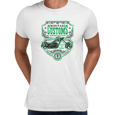 Biker Heritage Customs T-Shirt for Men Motorbike Motorcycle Cafe Racer Chopper Bike Unisex T-Shirt - Kuzi Tees