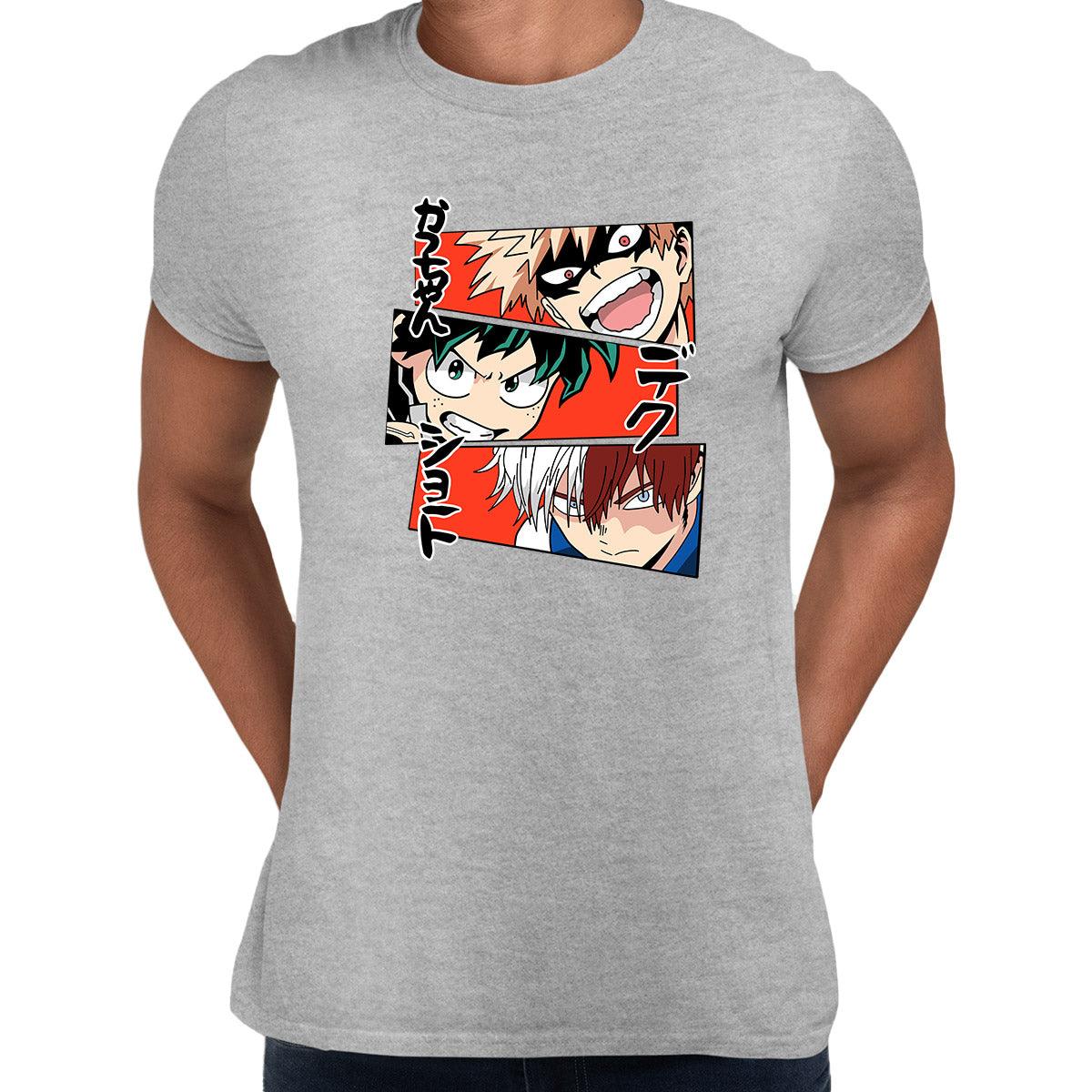 Anime My Hero Academia Manga Grey T-shirt