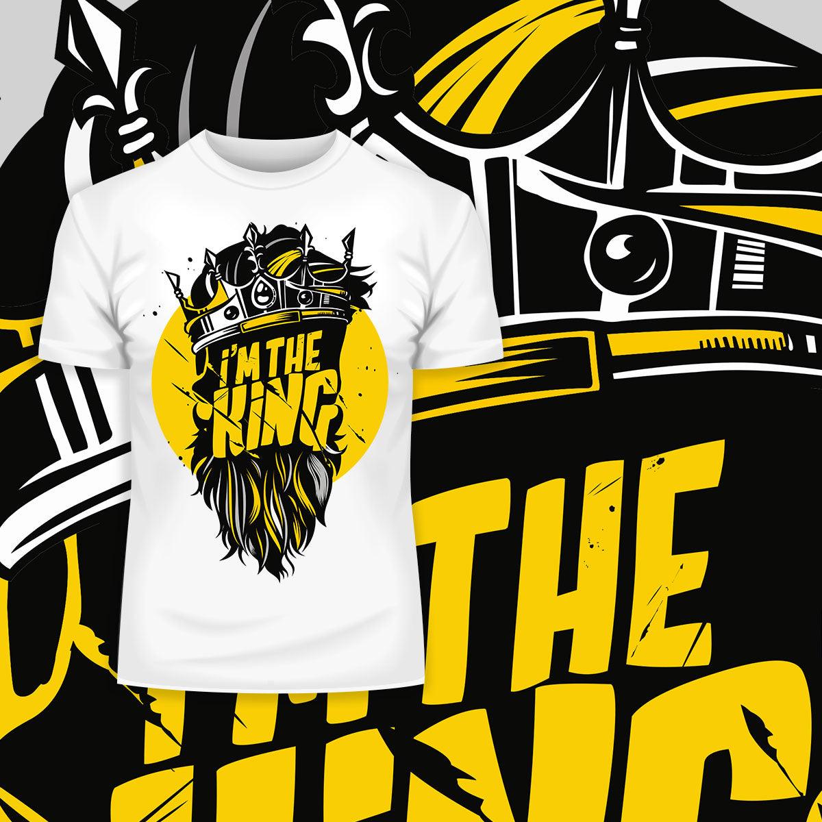 Hipster King Cool Hipster Grunge Unisex Black White & Grey Tee - Kuzi Tees
