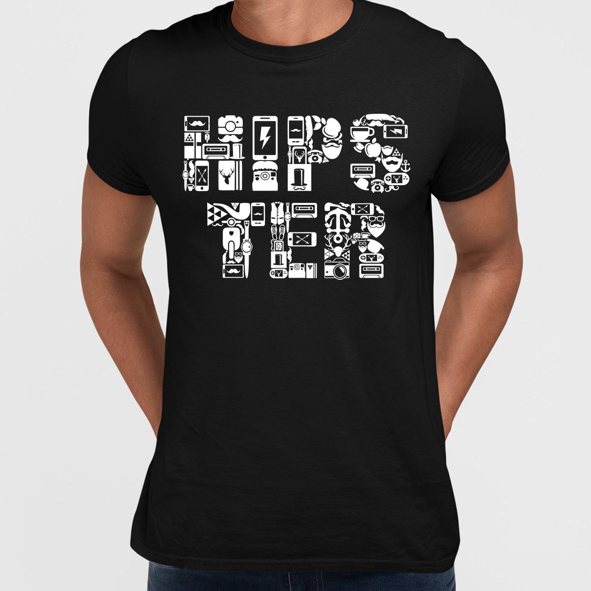Hipster typography tee including goodies and gadgets icon Art T-shirt - Kuzi Tees
