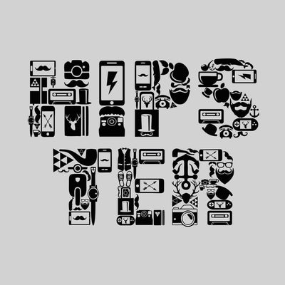 Hipster typography tee including goodies and gadgets icon Art T-shirt - Kuzi Tees