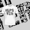 Hipster typography tee including goodies and gadgets icon Art T-shirt - Kuzi Tees