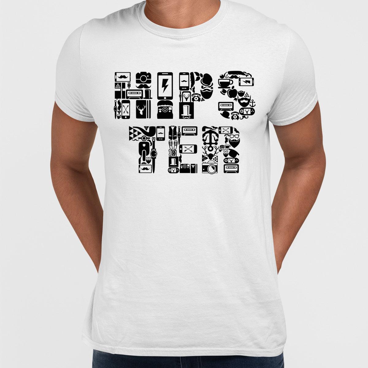 Hipster typography tee including goodies and gadgets icon Art T-shirt - Kuzi Tees