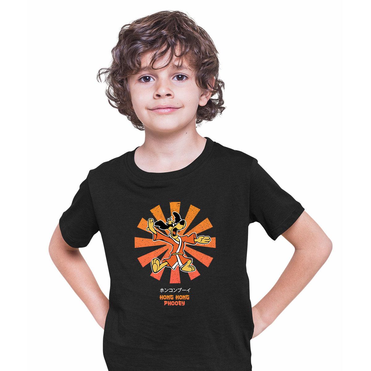 Hong Kong Phooey Retro Japanese Typography T-shirt for Kids - Kuzi Tees