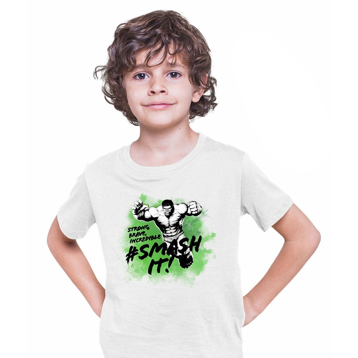 Incredible, Strong, Brave Hulk Smash it T-shirt for Kids - Kuzi Tees