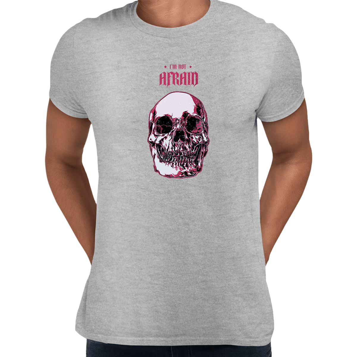 I Am Not Afraid Death Human Skull Design Fast Delivery Unisex T-shirt - Kuzi Tees