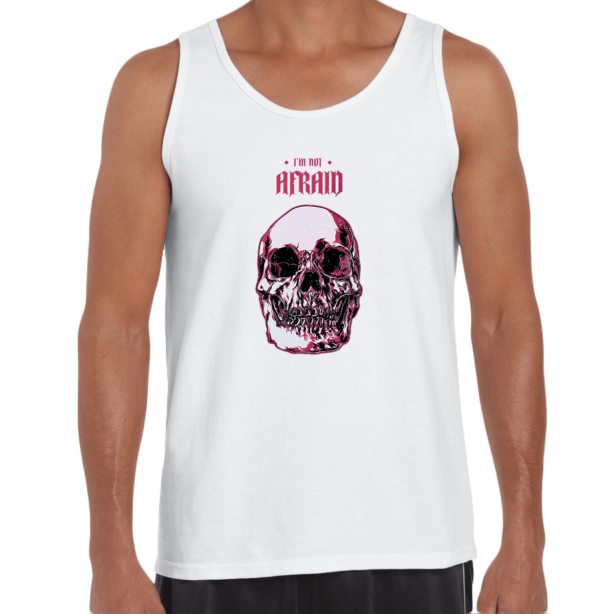 I Am Not Afraid Death Human Skull Design Fast Delivery Unisex Tank Top - Kuzi Tees