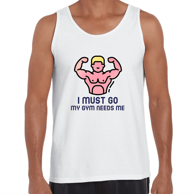 I Must Go - My Gym Need m Unisex Black Tank Top - Kuzi Tees