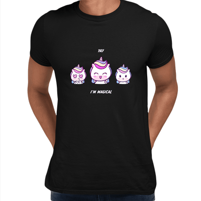 I am Magical Unicorn Emoji OMG YAY Face Expression Mobile T-Shirt - Kuzi Tees