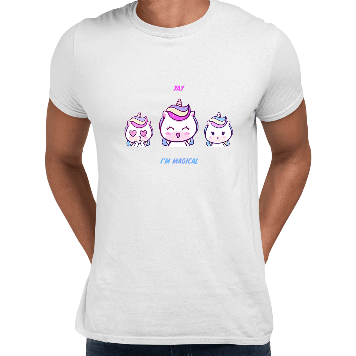 I am Magical Unicorn Emoji OMG YAY Face Expression Mobile T-Shirt - Kuzi Tees