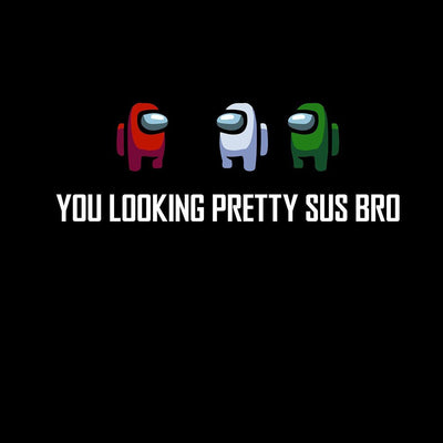 Among Us Sus Bro Imposter Gaming Black S Unisex T-Shirt - Discounted - Kuzi Tees