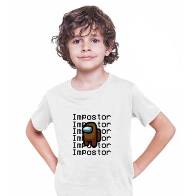 Brown Impostor Among Us Gamer Kids T-shirt Xmas Funny Viral Game Retro Tee - Kuzi Tees