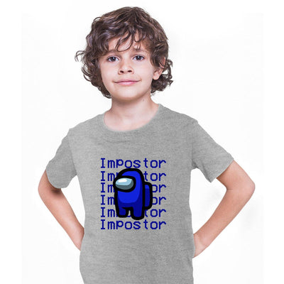 Impostor Among Us Gamer Kids T-shirt Xmas Funny Dark Blue Viral Game Retro Tee - Kuzi Tees