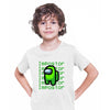 Light Green Impostor Among Us Gamer Kids White T-shirt 3-4 years - Discounted - Kuzi Tees