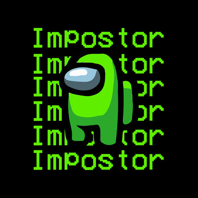 Light Green Impostor Kids Black T-shirt 3-4 years - Discounted - Kuzi Tees