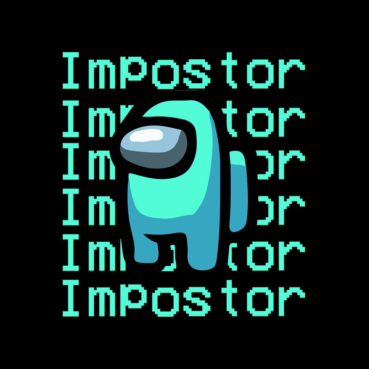 Impostor Among Us Gamer Male Tee Xmas Funny Light Blue Viral Game Retro Unisex T-Shirt - Kuzi Tees