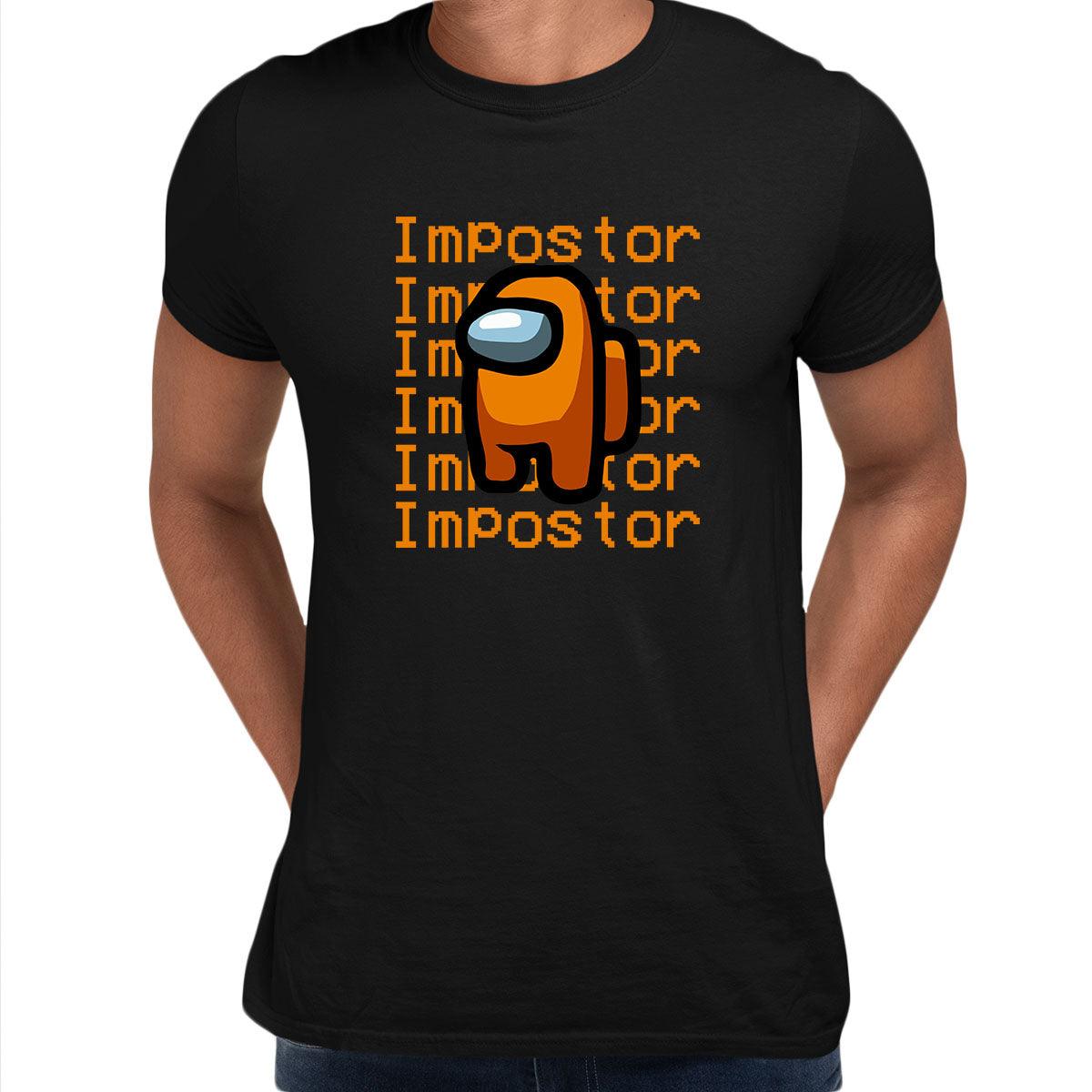 Impostor Among Us Gamer Male Tee Xmas Funny Orange Viral Game Retro Tee Unisex T-Shirt - Kuzi Tees