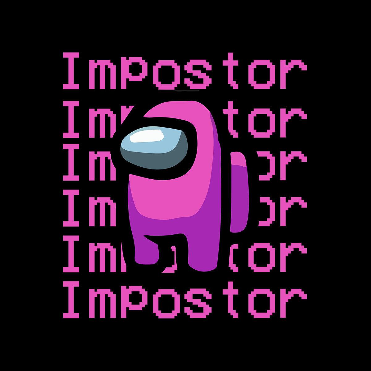 Impostor Among Us Gamer Male Tee Xmas Funny Purple Pink Viral Game Retro Unisex T-Shirt - Kuzi Tees