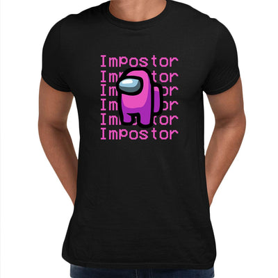 Impostor Among Us Gamer Male Tee Xmas Funny Purple Pink Viral Game Retro Unisex T-Shirt - Kuzi Tees