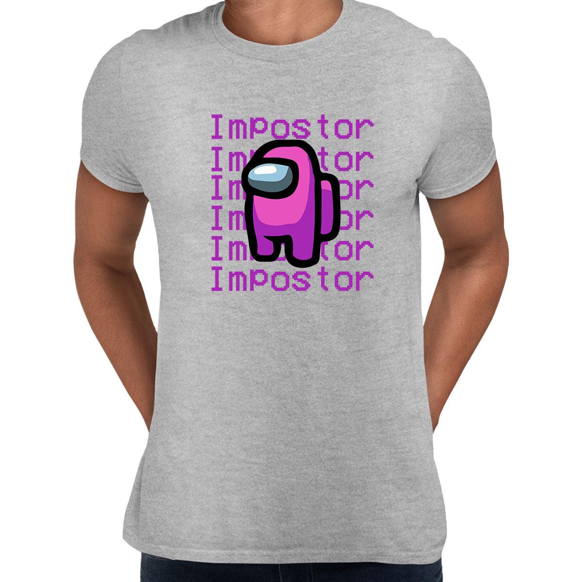 Impostor Among Us Gamer Male Tee Xmas Funny Purple Pink Viral Game Retro Unisex T-Shirt - Kuzi Tees