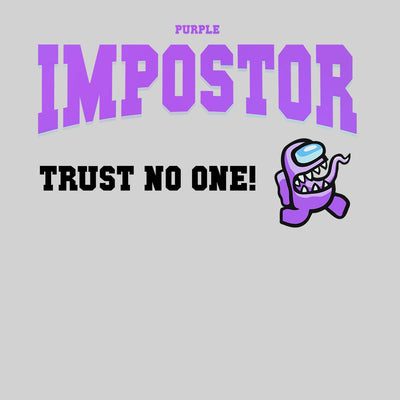 Among Us Tee Trust No One! Impostor Short Sleeved Black Purple T-shirt for Kids - Kuzi Tees