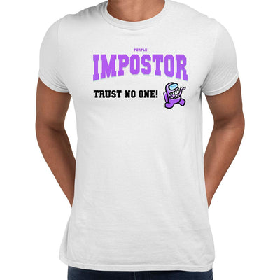 Among Us Tee Trust No One! Impostor Short Sleeved Black Purple Unisex T-Shirt - Kuzi Tees