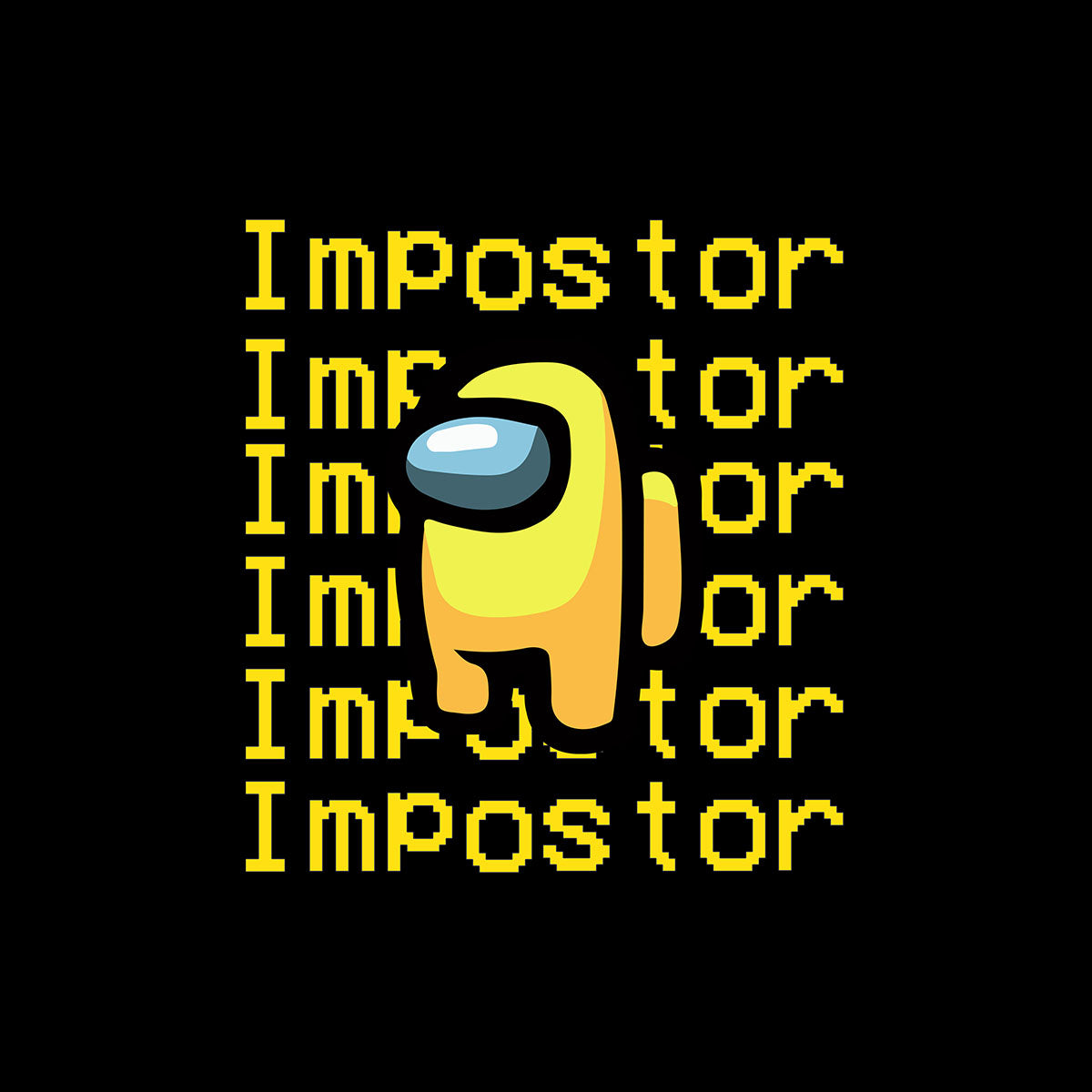 Yellow Impostor Among Us Gamer T-shirt for Men Xmas Funny Viral Game Retro Unisex Tee - Kuzi Tees
