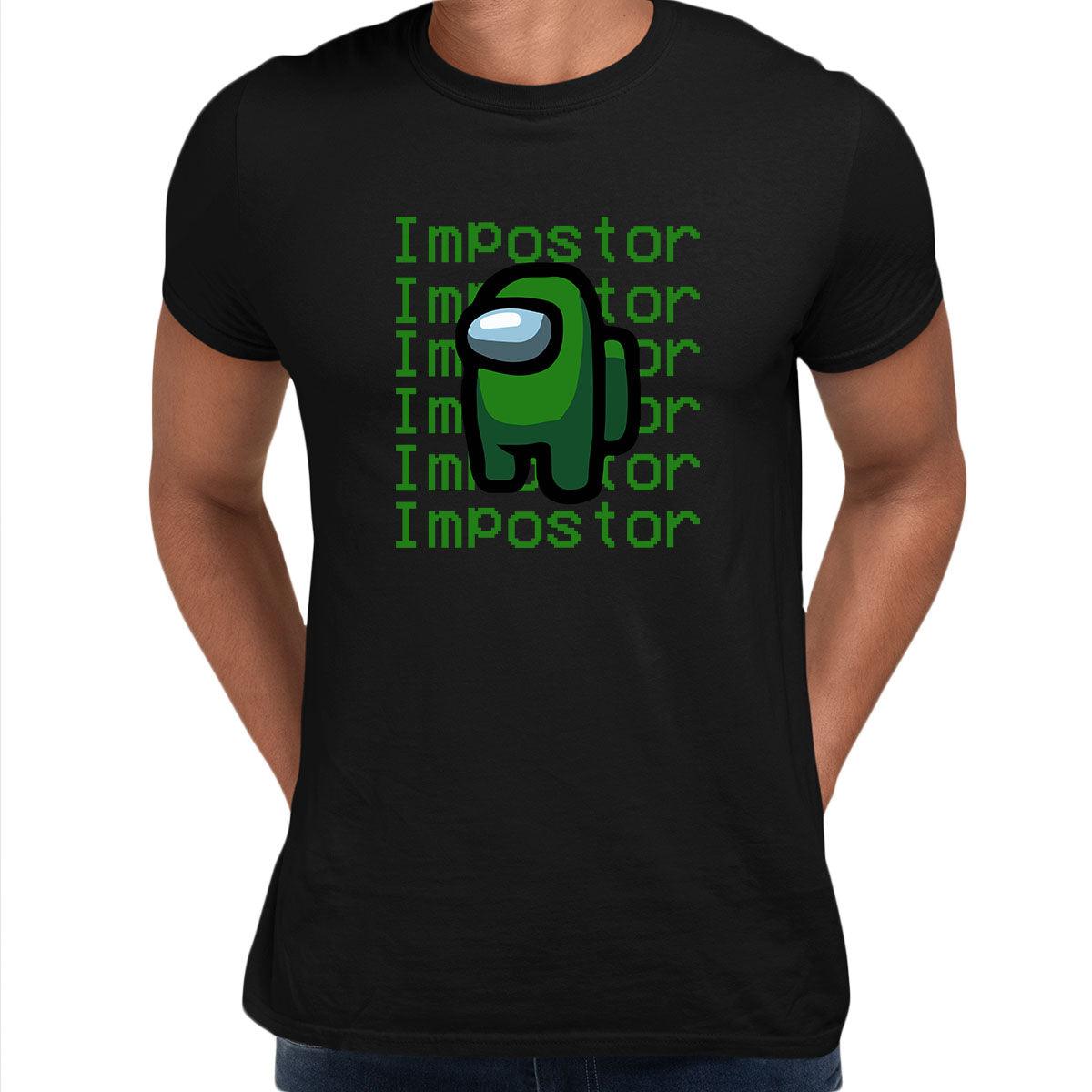Impostor Among Us Gamer Male Tee Xmas Funny Dark Green Viral Game Retro Unisex T-Shirt - Kuzi Tees