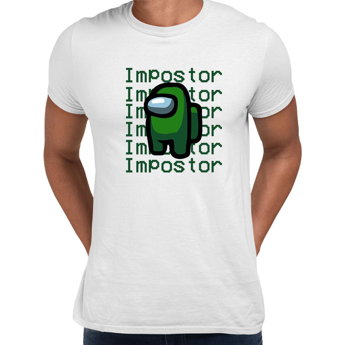 Impostor Among Us Gamer Male Tee Xmas Funny Dark Green Viral Game Retro Unisex T-Shirt - Kuzi Tees