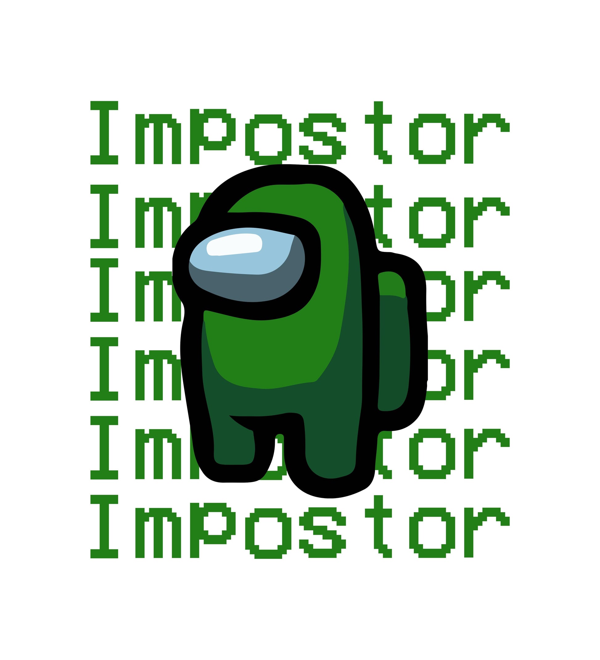 Impostor Among Us Gamer Male Tee Xmas Funny Dark Green Viral Game Retro Unisex T-Shirt - Kuzi Tees