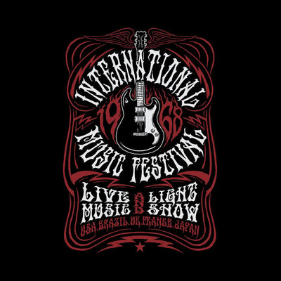 International Rock Music Festival Retro Indie Blues Vintage Typography Unisex T-shirt - Kuzi Tees
