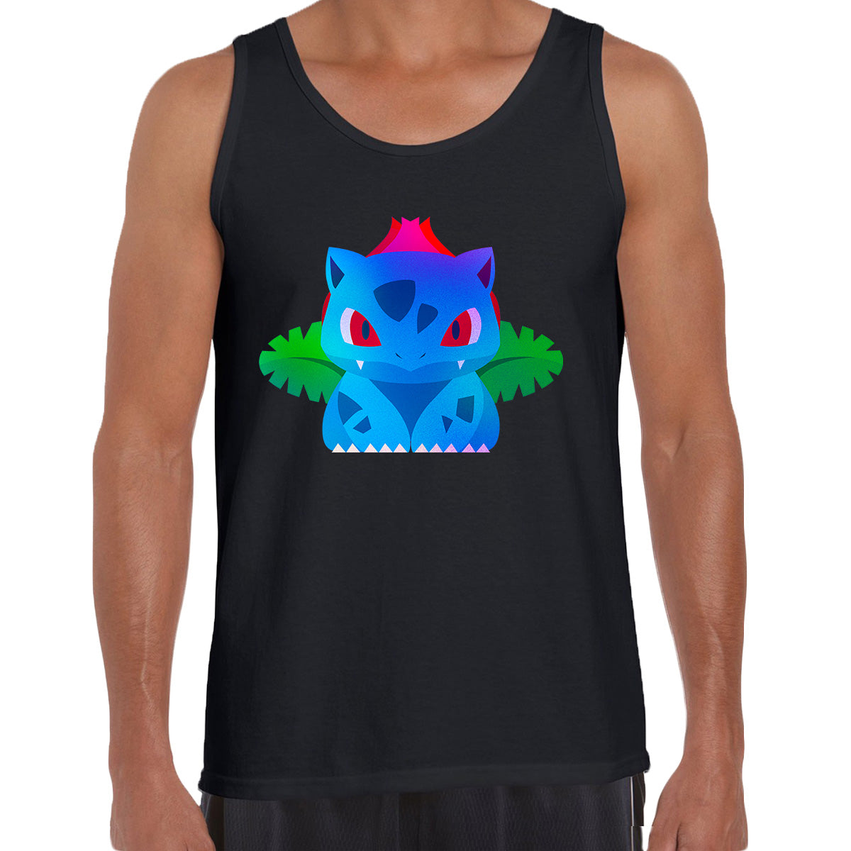 Ivysaur Grass Poison Pokemon Black & White Tank-Top - Kuzi Tees