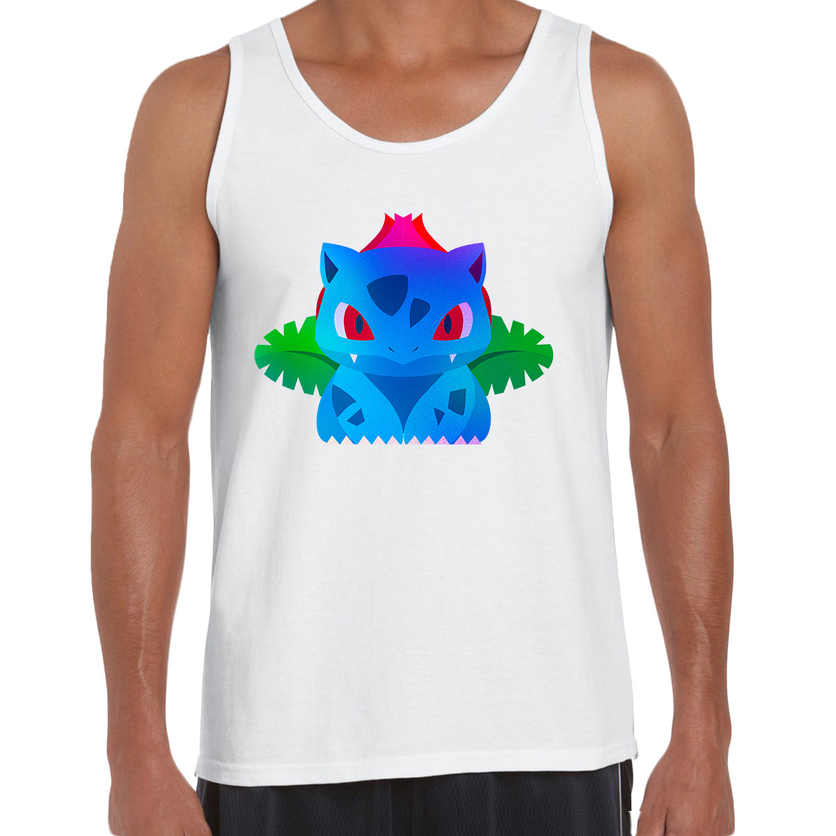 Ivysaur Grass Poison Pokemon Black & White Tank-Top - Kuzi Tees