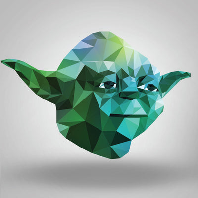 Low Poly Yoda Jedi Art Print Original Wall Unique Star Wars A2 Graphic Design - Kuzi Tees