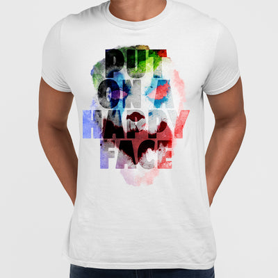 Joker Movie White T-shirt Phoenix Put on a happy face - Unisex Tee - Kuzi Tees