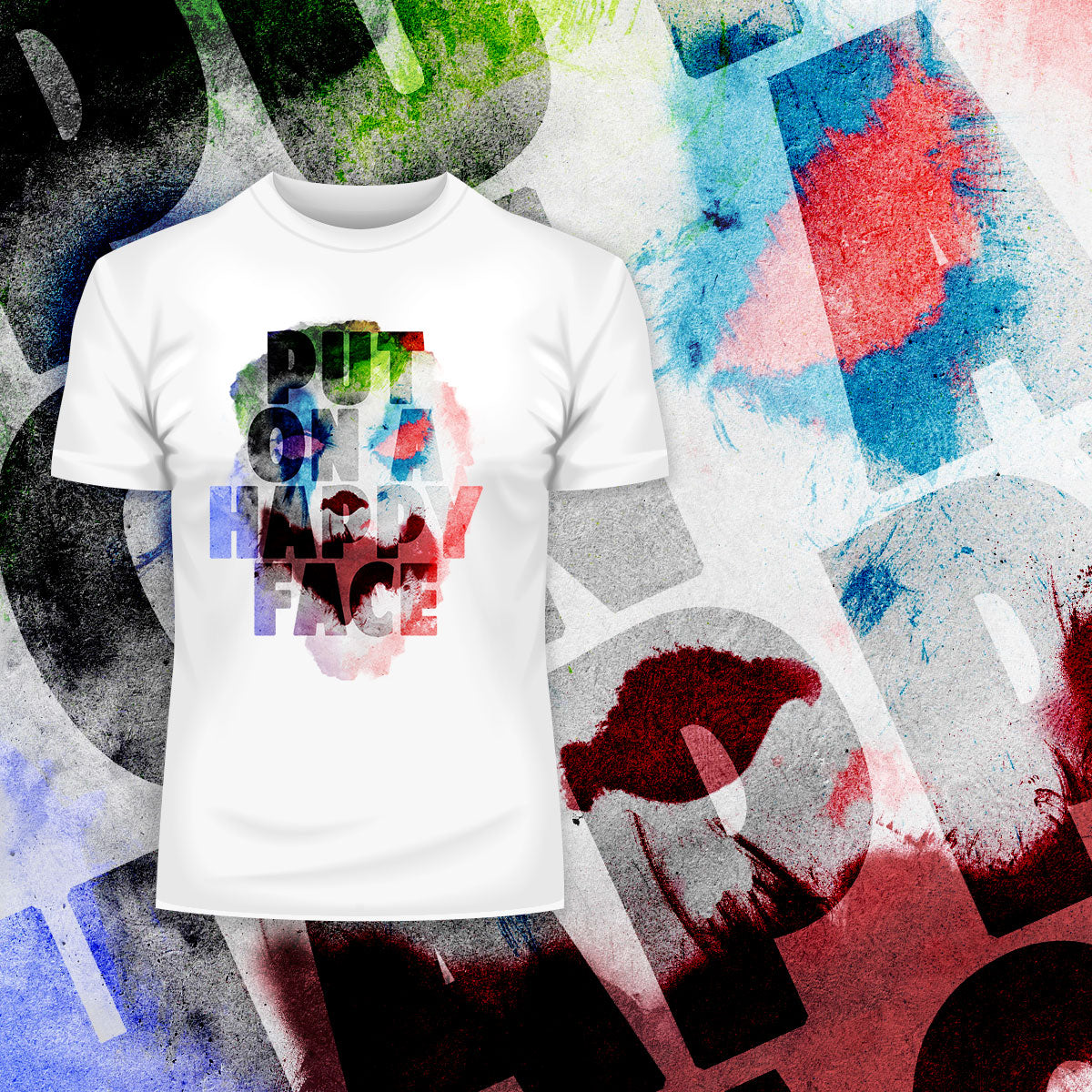 Joker Movie White T-shirt Phoenix Put on a happy face - Unisex Tee - Kuzi Tees