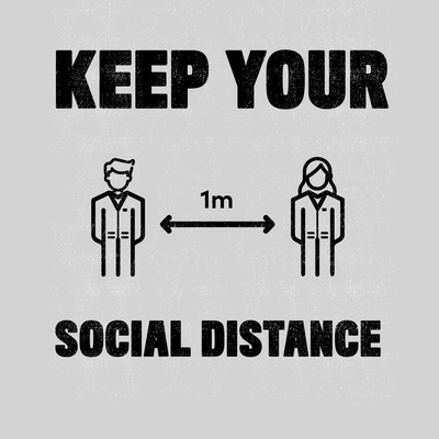 Corona 19 Keep Your 1m Social Distance Stay Home T-Shirt - Kuzi Tees