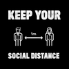 Corona 19 Keep Your 1m Social Distance Stay Home T-Shirt - Kuzi Tees