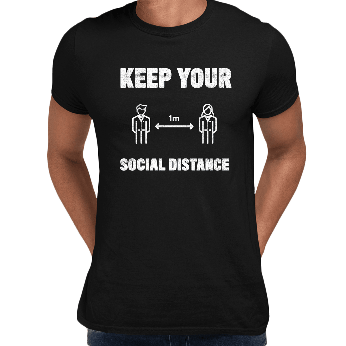 Corona 19 Keep Your 1m Social Distance Stay Home T-Shirt - Kuzi Tees