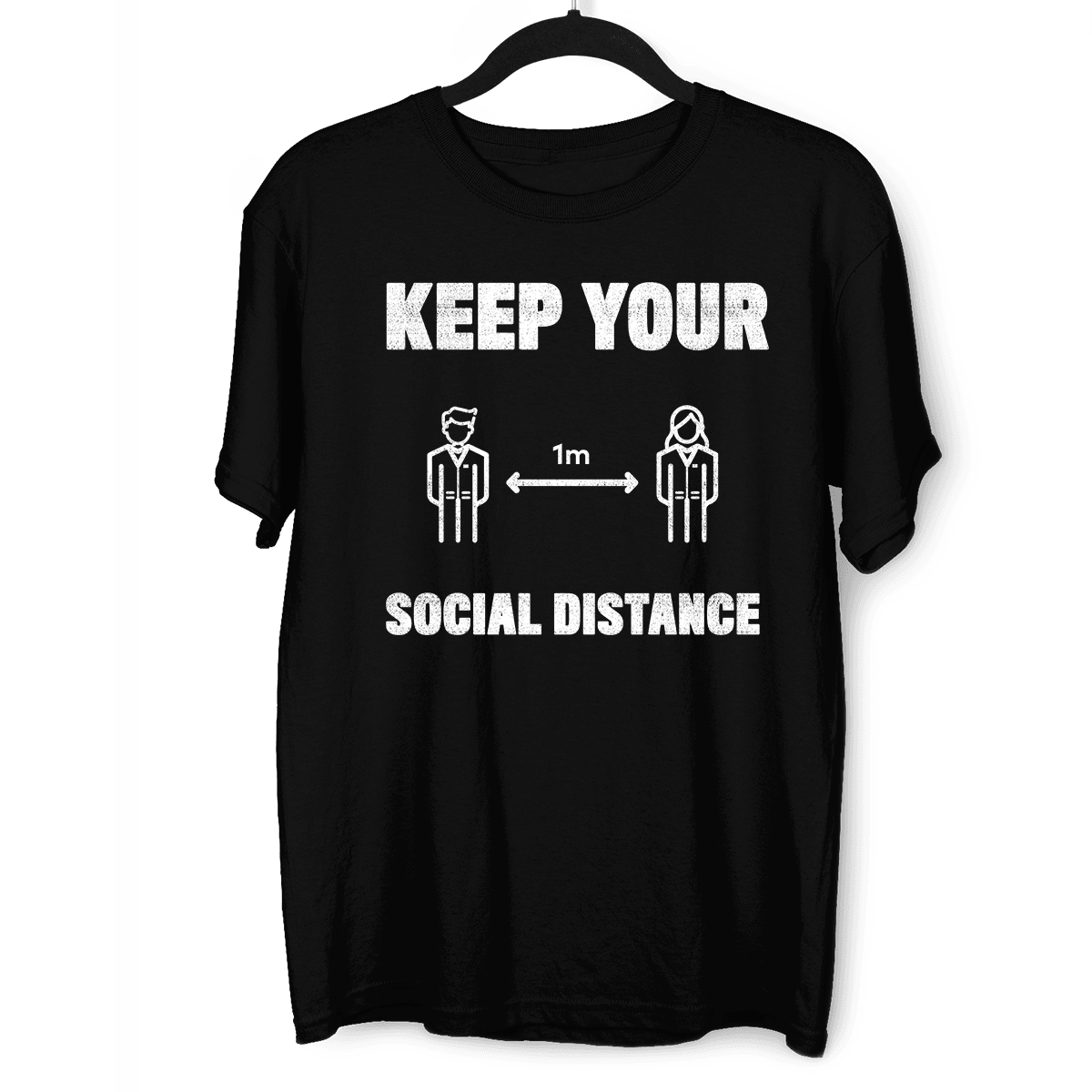 Corona 19 Keep Your 1m Social Distance Stay Home T-Shirt - Kuzi Tees