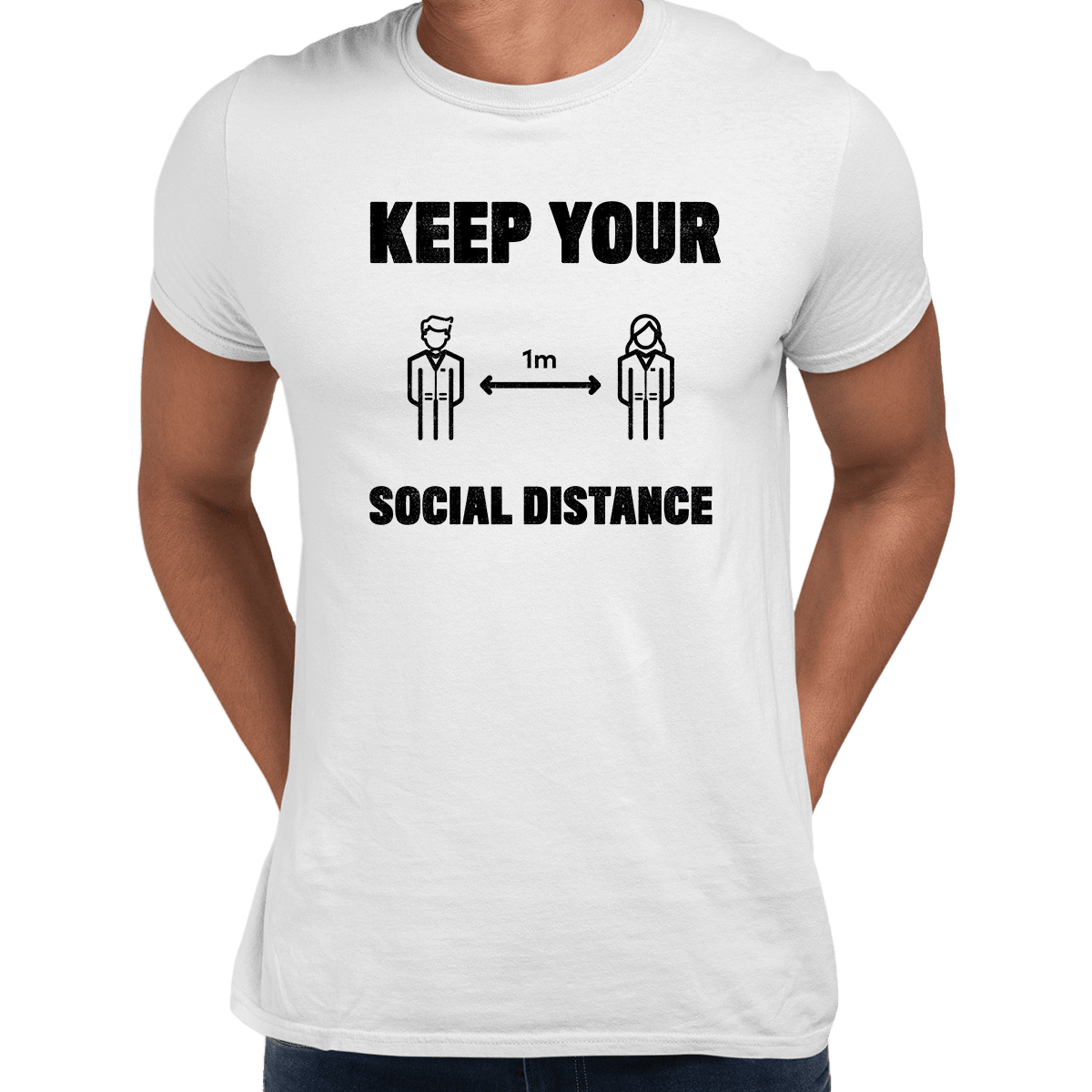 Corona 19 Keep Your 1m Social Distance Stay Home T-Shirt - Kuzi Tees