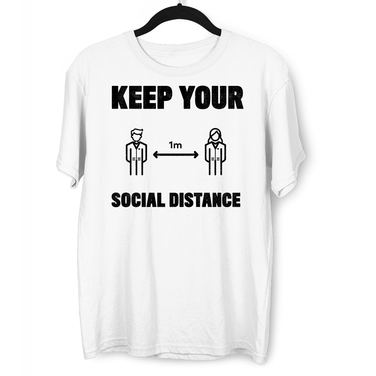 Corona 19 Keep Your 1m Social Distance Stay Home T-Shirt - Kuzi Tees
