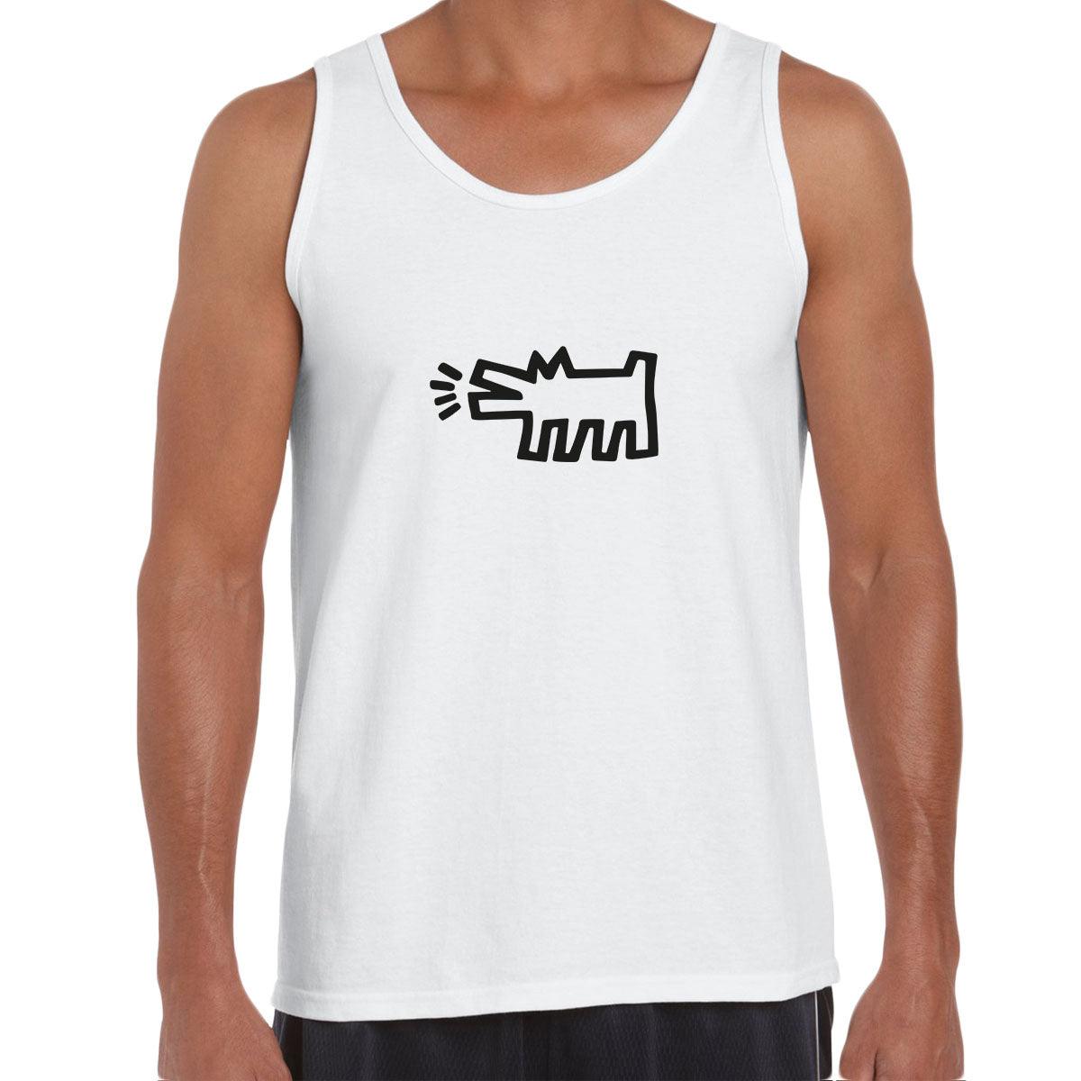 Barking Dog Talking Heads Abstract Pop Art Heart Unisex Tank Top - Kuzi Tees