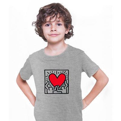 Love Music Talking Heads Abstract Pop Art Heart Kids T-Shirt - Kuzi Tees