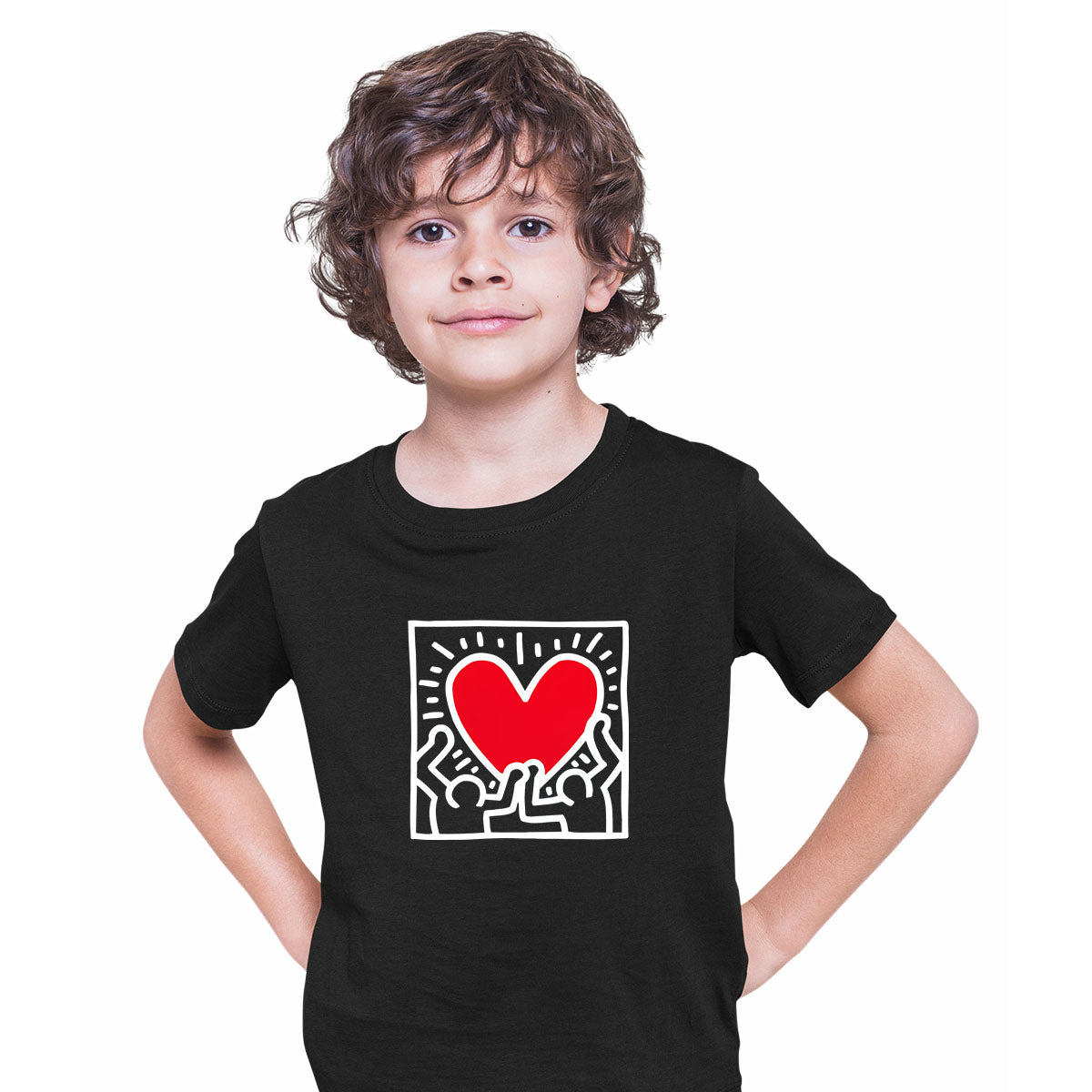 Love Music Talking Heads Abstract Pop Art Heart Kids T-Shirt - Kuzi Tees