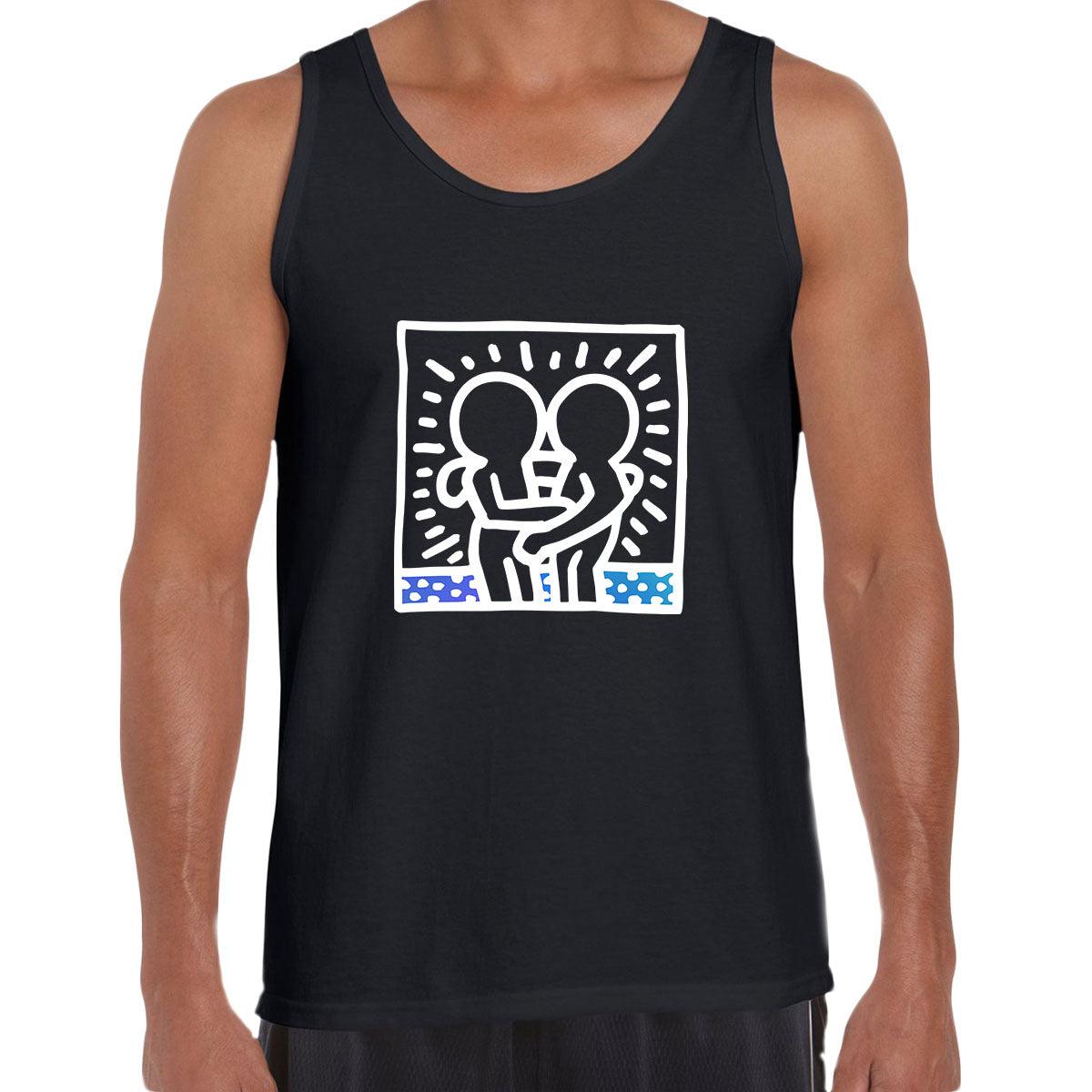 Hugging Pop Art Icon Talking Heads Abstract Unisex Tank Top - Kuzi Tees